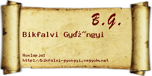 Bikfalvi Gyöngyi névjegykártya